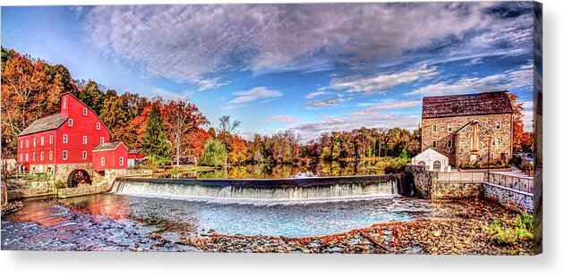Recent Acrylic Print featuring the photograph Red Mill Pano by Geraldine Scull