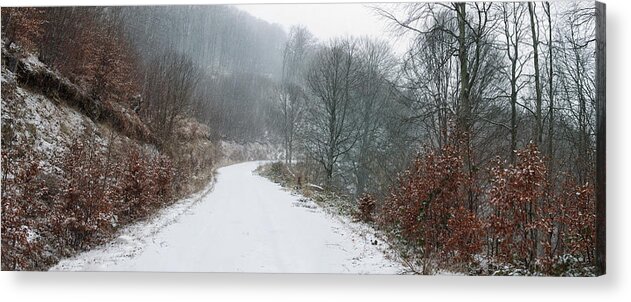 Scenics Acrylic Print featuring the photograph Snowy winter trail by Mavroudakis Fotis Photography