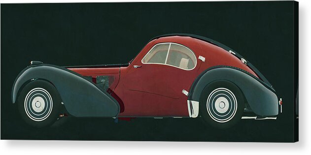 1930s Acrylic Print featuring the painting The Bugatti Atlantic the most exclusive Bugatti model by Jan Keteleer