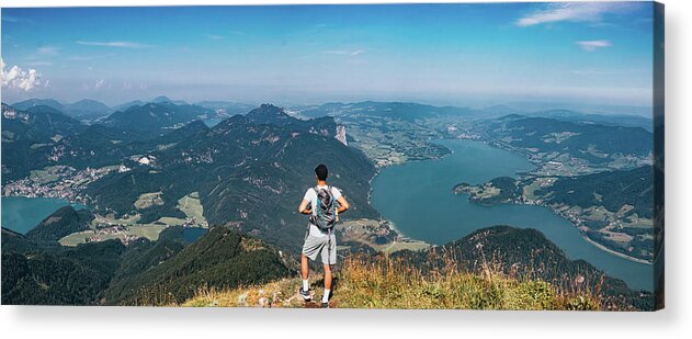 Strobl Acrylic Print featuring the photograph Schafberg in the Austrian alps by Vaclav Sonnek