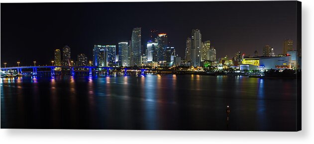 Architecture Acrylic Print featuring the photograph Miami Downtown Skyline by Raul Rodriguez