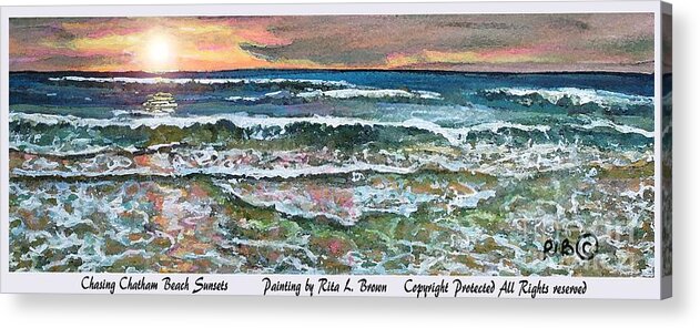 Harding Beach Acrylic Print featuring the painting Chasing Chatham Beach Sunsets by Rita Brown