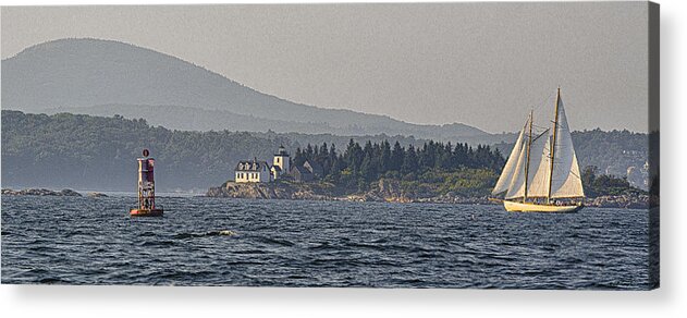 Indian Island Light Acrylic Print featuring the photograph Indian Island Lighthouse - Rockport - Maine by Marty Saccone