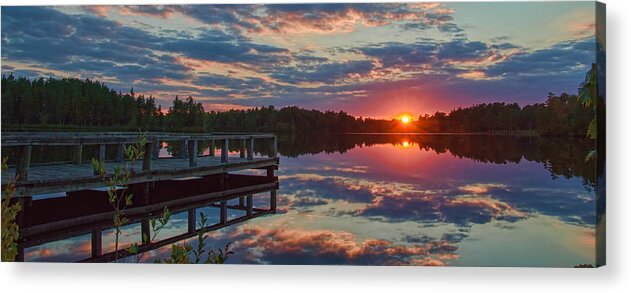 Lake Horicon Acrylic Print featuring the photograph Lake Horicon Sunset 1 by Beth Venner