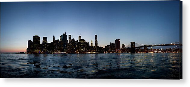 Panoramic Acrylic Print featuring the photograph Panoramic Manhattan Skyline by Brian Lopiccolo