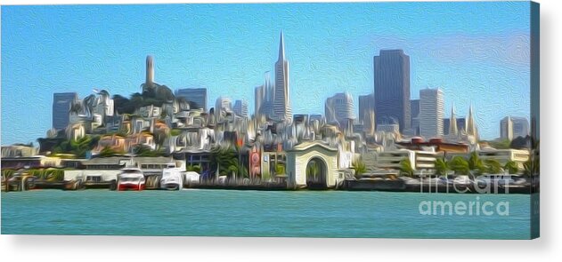 San Francisco Acrylic Print featuring the painting San Francisco - Cityscape - 01 by Gregory Dyer
