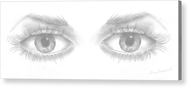 Eyes Acrylic Print featuring the drawing Stare by Terry Frederick