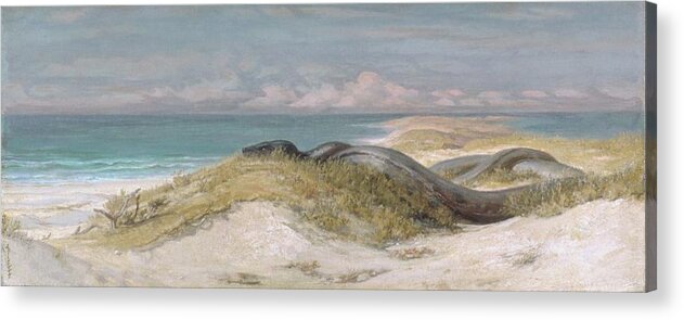 Lair Of The Sea Serpent Acrylic Print featuring the painting Lair of the Sea Serpent #1 by Elihu Vedder