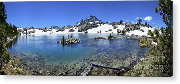 Sierra Nevada Acrylic Print featuring the photograph Banner Peak and a High Mountain Lake - Sierra Nevada Mountains by Bruce Lemons