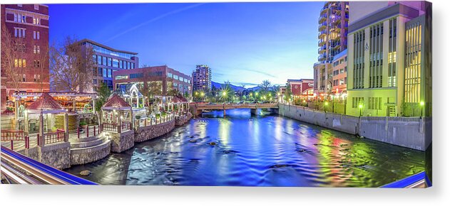 Adventure Acrylic Print featuring the photograph Downtown Reno Summer Twilight by Scott McGuire