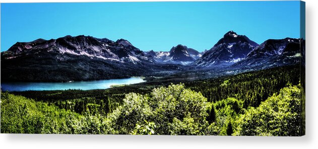 Montana Acrylic Print featuring the photograph Glacier National Park Views Panorama No. 01 by Roger Passman