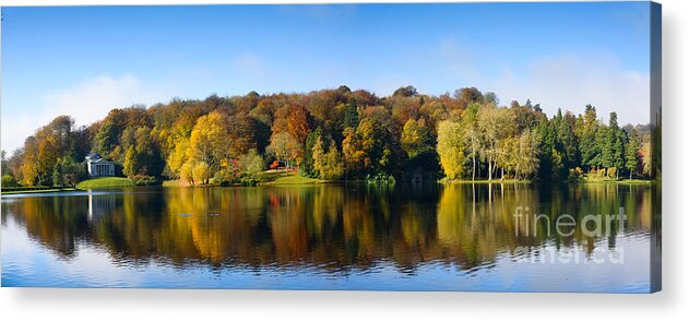 Autumn Acrylic Print featuring the photograph Lake in autumn by Colin Rayner