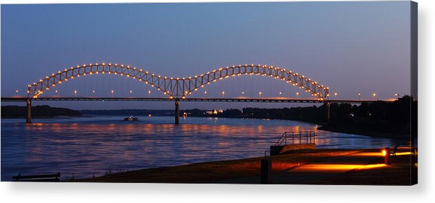 I-40 Bridge Acrylic Print featuring the photograph Memphis - I-40 Bridge Over the Mississippi 2 by Barry Jones