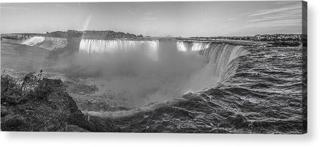 Niagara Falls Acrylic Print featuring the photograph Niagara Falls Day Black an White by John McGraw