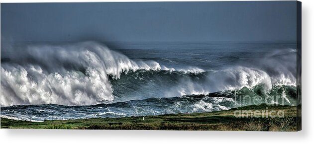 Waves Acrylic Print featuring the photograph Stormy Winter Waves by Shirley Mangini