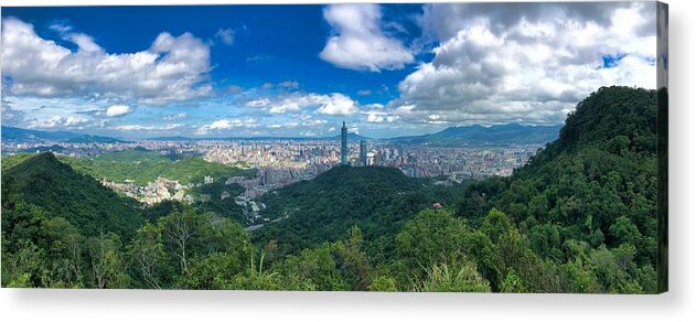 Taipei Acrylic Print featuring the photograph Taipei Panorama by Brian Eberly