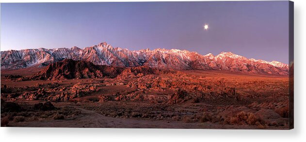 Tranquility Acrylic Print featuring the photograph Before Sunrise Panorama At Alabama Hills by David Toussaint