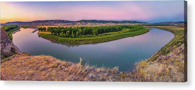Appealing Acrylic Print featuring the photograph Missouri River Panoramic by Leland D Howard