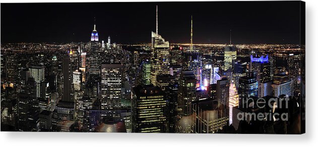 Nyc Acrylic Print featuring the photograph Night in New York City by Agnes Caruso