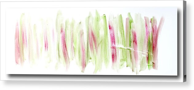 Oil. Abstract Acrylic Print featuring the painting Rhubarb in the Garden by Tom Atkins