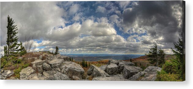 Monongahela Acrylic Print featuring the photograph Dolly Sods Wilderness Panorama by Carolyn Hutchins