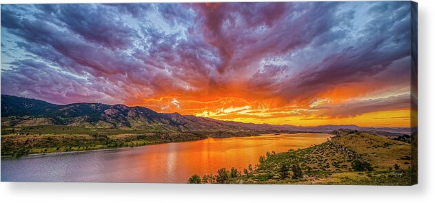 Mountain Acrylic Print featuring the photograph Horsetooth Sunset by Fred J Lord