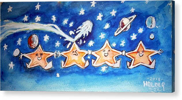 Stars Acrylic Print featuring the painting Dancing Stars by Steven Holder