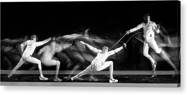 Fencing Acrylic Print featuring the photograph Fencing #1 by Hilde Ghesquiere