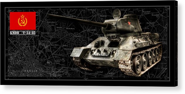 T-34-85 Acrylic Print featuring the photograph T-34 Soviet Tank BK BG by Weston Westmoreland
