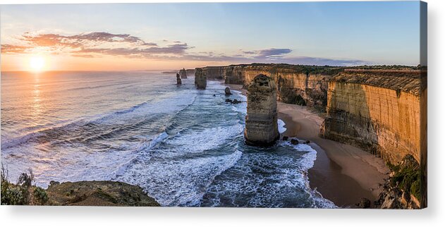 Panoramic Acrylic Print featuring the photograph The Twelve Apostles by Pfe