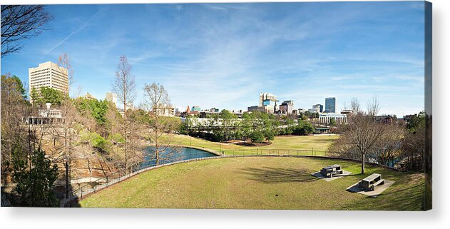 Bridge Acrylic Print featuring the photograph Columbia South Carolina City Skyline View From An Overlook #1 by Alex Grichenko