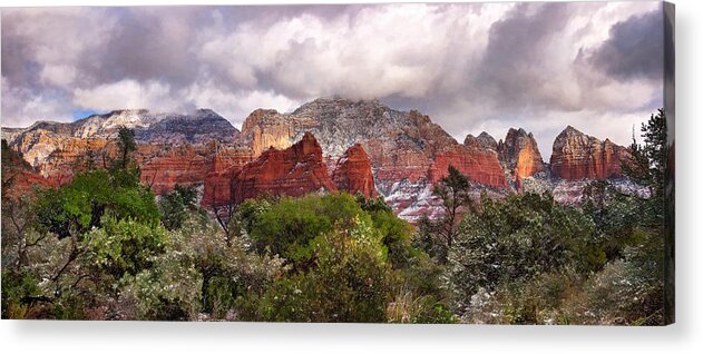 Landscape Acrylic Print featuring the photograph Snow in Heaven Panorama #1 by Leda Robertson