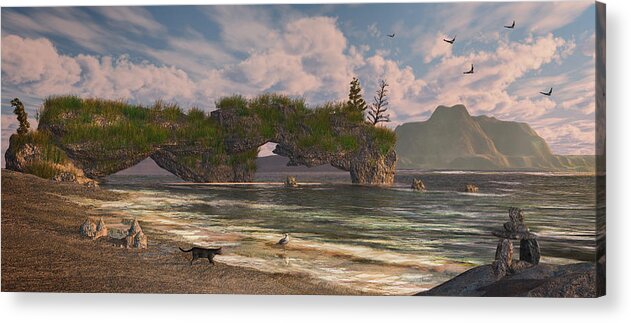 Coastal Paradise Acrylic Print featuring the digital art Coastal Paradise by Mary Almond