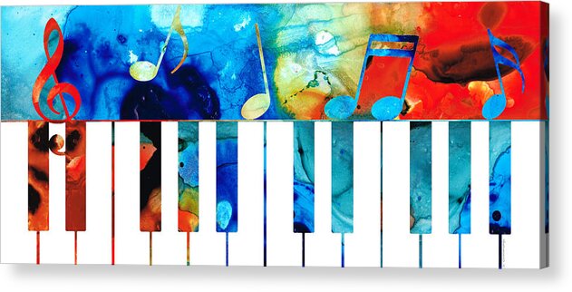 Piano Acrylic Print featuring the painting Colorful Piano Art by Sharon Cummings by Sharon Cummings