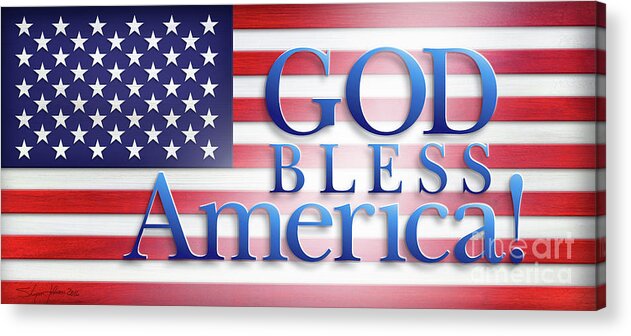 God Bless America Acrylic Print featuring the mixed media God Bless America by Shevon Johnson