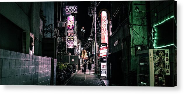 Alley Acrylic Print featuring the photograph Shibuya - Tokyo - Color street photography by Giuseppe Milo