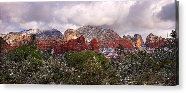 Landscape Acrylic Print featuring the photograph Snow in Heaven Panorama by Leda Robertson