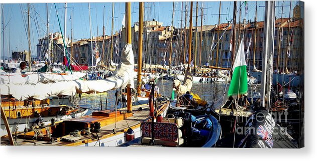 Les Voiles De St. Tropez 2017 Acrylic Print featuring the photograph St Tropez Harbor by Lainie Wrightson