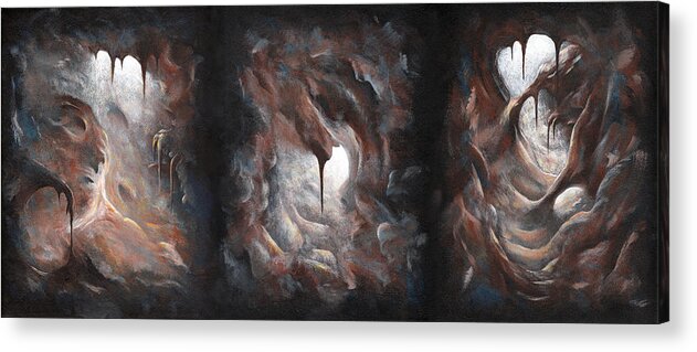 Jb Imagery Acrylic Print featuring the painting Tunnel Vision - Triptych by Joe Burgess