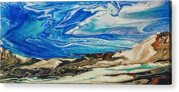 Acrylic Acrylic Print featuring the painting Wiinter at the Beach by Betsy Carlson Cross