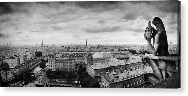 Gargoyle Acrylic Print featuring the photograph Boring In Paris by Moises Levy