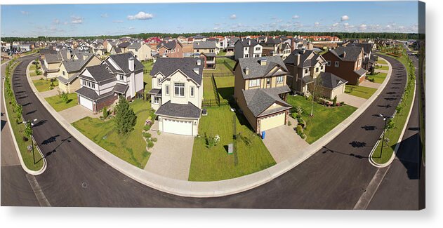 Scenics Acrylic Print featuring the photograph High Angle View Of Suburban Houses by Ip Galanternik D.u.