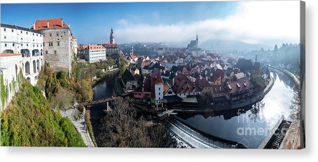 Czech Republic Acrylic Print featuring the photograph Historic City Of Cesky Krumlov In The Czech Republic In Europe by Andreas Berthold