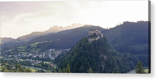 European Acrylic Print featuring the photograph Panorama of Hohenwerfen Castle by Vaclav Sonnek