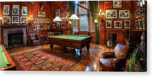 The Biltmore Billiard Room Acrylic Print featuring the photograph The Biltmore Billiard room by Mark Papke