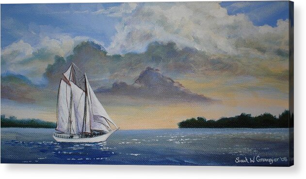 Ship Acrylic Print featuring the painting Seamester by Sarah Grangier