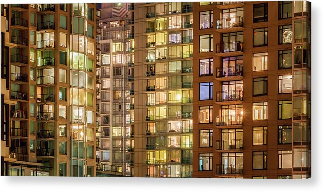 Abstract Acrylic Print featuring the photograph Abstract Apartment Buildings by Rick Deacon