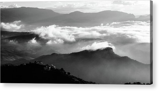 Mountains Acrylic Print featuring the photograph Morning in Axarquia by Gary Browne