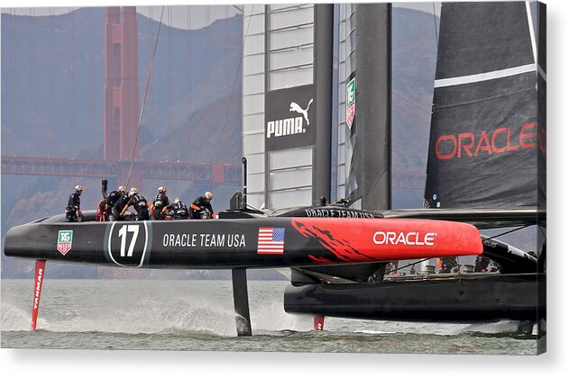 Golden Gate Acrylic Print featuring the photograph America's Cup Oracle #41 by Steven Lapkin
