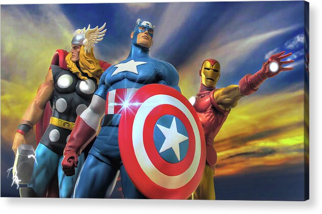 Sky Acrylic Print featuring the photograph Avengers - Trinity by Blindzider Photography